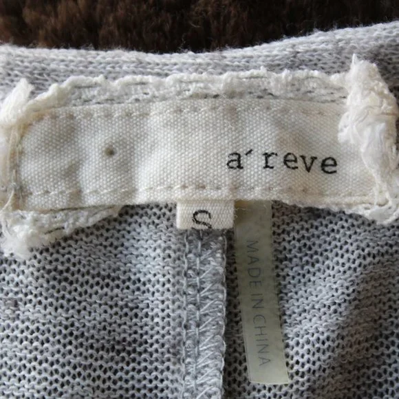 A'reve Anthropologie Women's Light Gray Sheer Back Bow Tank Top ~S~ - Picture 7 of 9